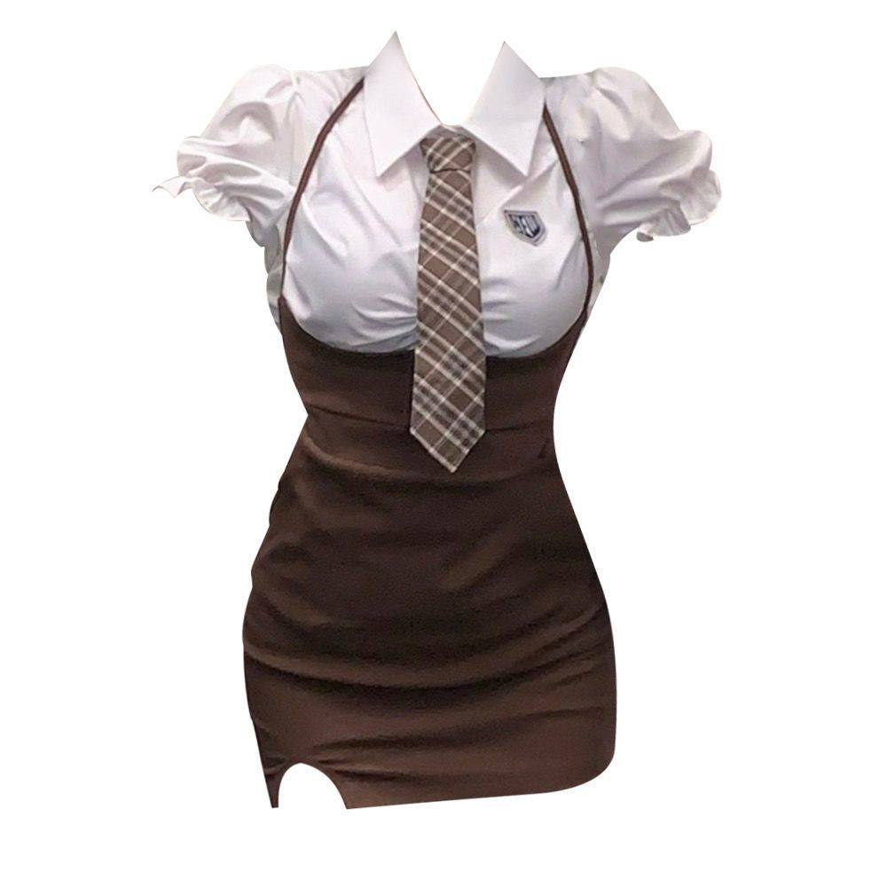 jk制服纯欲风炸街学院风套装女夏季吊带连衣裙甜辣包臀裙子两件套,女装/女士精品,时尚套装,淘宝优惠券,粉丝福利购,淘宝优惠卷