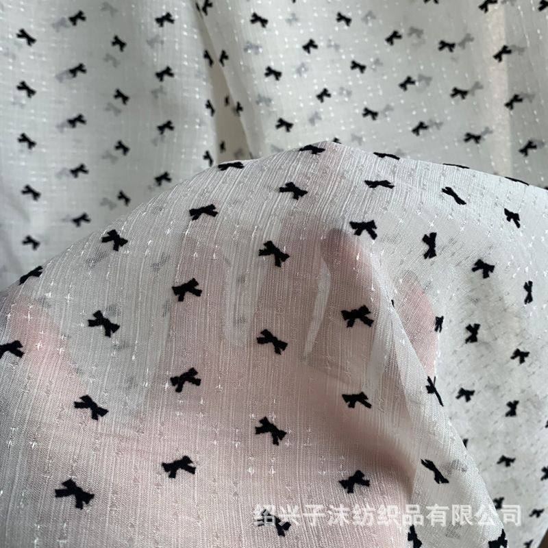 女装童装锦涤底布植绒衬衫连衣裙小衫防晒服汉服蝴蝶结爱心布面料