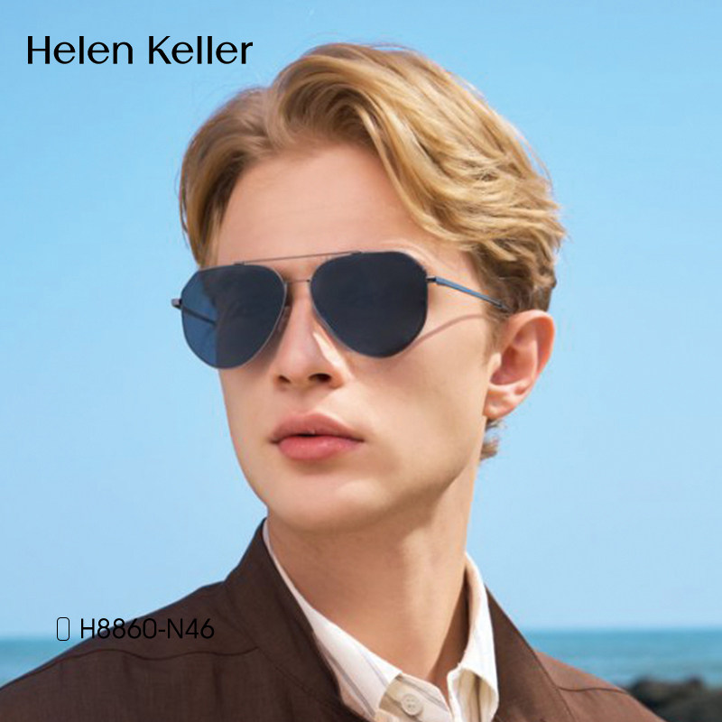 海伦凯勒男士简约蛤蟆墨镜明星同款飞行员偏光开车专用太阳眼镜