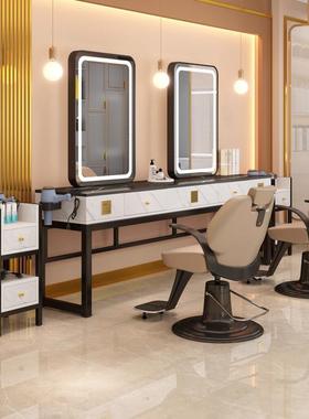 理发店镜台单双理面石镜dsf68882子廊大发工作台美发店柜子烫染化