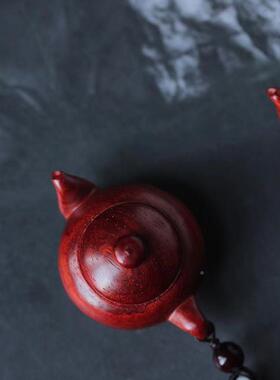 檀小叶紫把壶南瓜壶男士随身XSO手把木雕汽车钥匙件挂件小把摆件