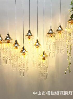 新款轻奢婚10头水XTL晶发冰吊灯舞台装饰灯亚条礼克力婚庆光吊顶