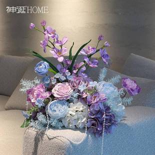 婚礼婚庆场景摆布假置花仿真花件客KLC厅卧室仿花生婚房插花装饰