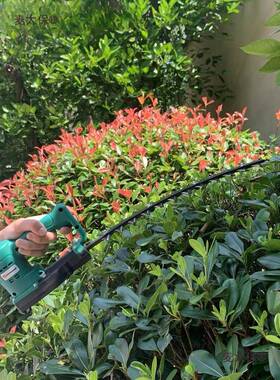 弧形电麦动绿篱机充式篱剪球笆电型单手绿篱WRW剪手持修剪机茶树