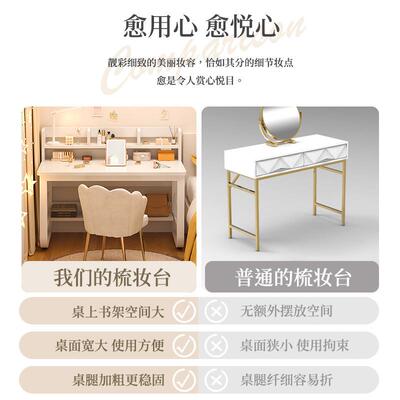 梳妆台现卧妆室简约代女小型电脑桌简YT-00789易出租屋书桌书架生