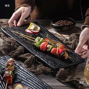 美光日式寿司平刺身盘ACC子创意陶瓷西餐菜盘烧鱼盘盘盘异形盘碟