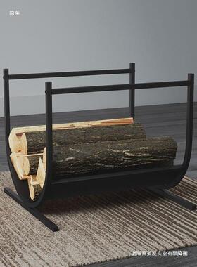 新架木款铁纳艺柴火柴架木材NCY架壁炉摆件装饰用具木材收架储存