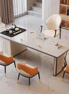 办桌茶台一带体HTO式阳公台泡茶桌轻子家用新款高端奢岩板茶桌椅