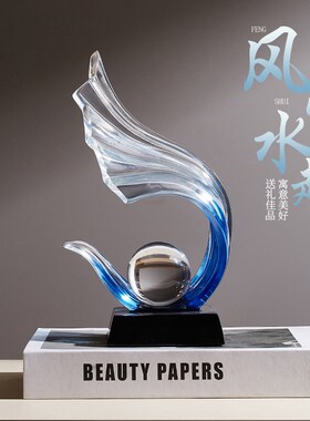 风生水起酒柜装饰品摆件轻奢高档家居电视机办公室柜X子桌面工艺