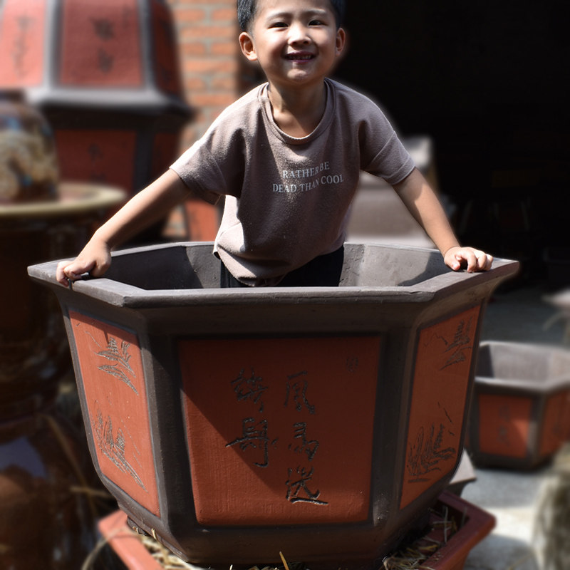 超大紫砂花盆大号 特大号 v庭院盆景铁树花盆阳台种树盆栽陶瓷花,鲜花速递/花卉仿真/绿植园艺,花盆,淘宝优惠券,粉丝福利购,淘宝优惠卷