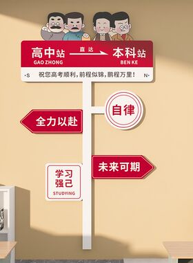 中高考路b牌励志标语墙贴创意黑板报班级文化墙布置教室装饰挂画