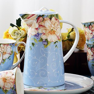 唐山骨瓷家用冷水壶茶壶凉水壶大容量陶瓷大O号晾水壶耐高温韩式