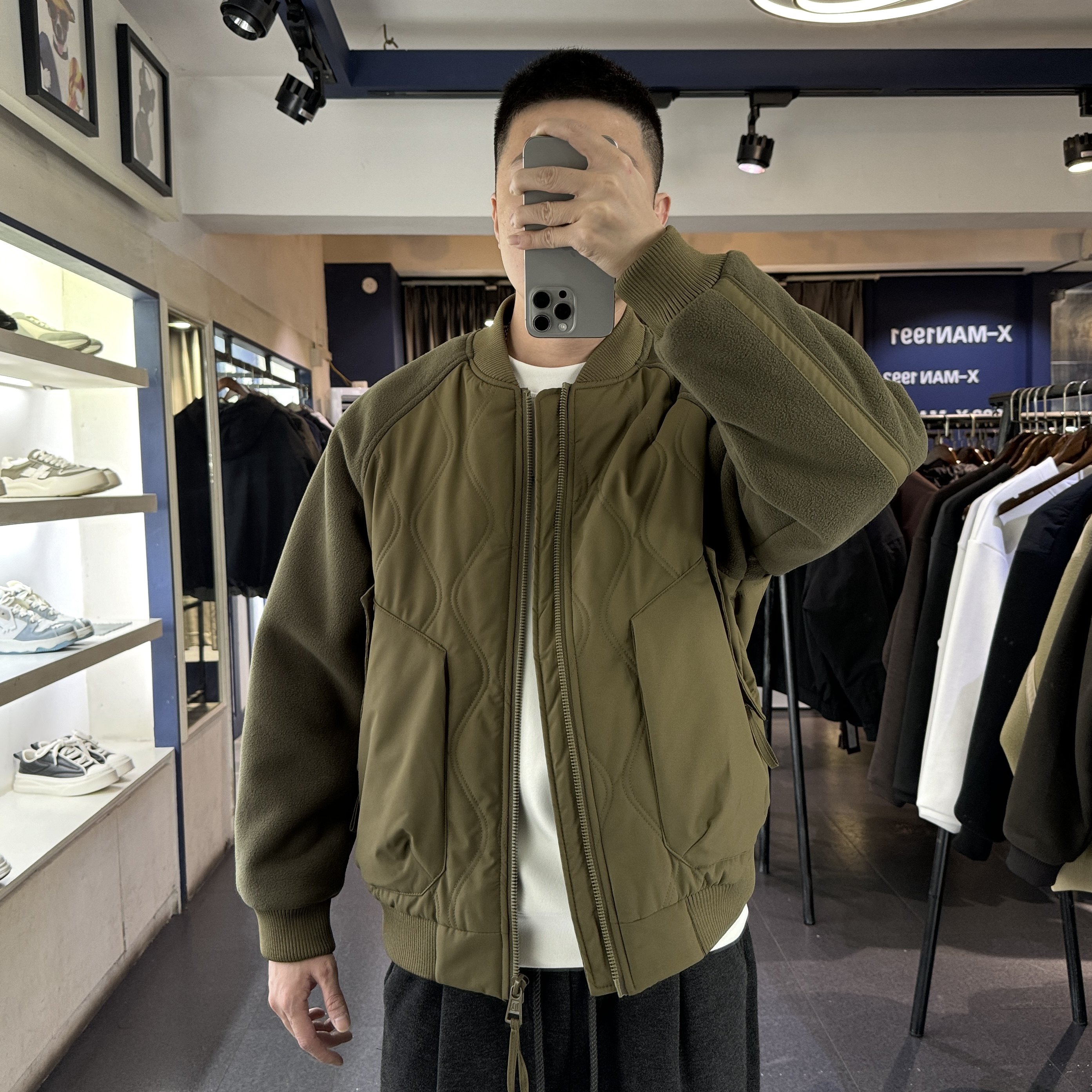 摇粒绒独特棉服男款冬季2025年新款加厚高级感外套冬装青少年棉衣