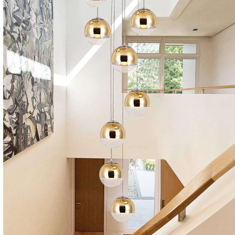 复式楼中空客厅大吊灯创意北欧圆球玻璃灯现代简约别墅跃层长护眼,纺织面料/辅料/配套,纺织机械配件,淘宝优惠券,粉丝福利购,淘宝优惠卷