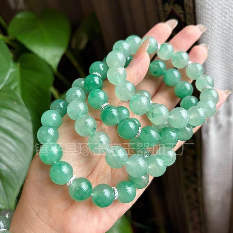 独龙玉祥云锁平安扣吊坠天然非洲翠树叶手链饰品挂件翡翠色妈妈链