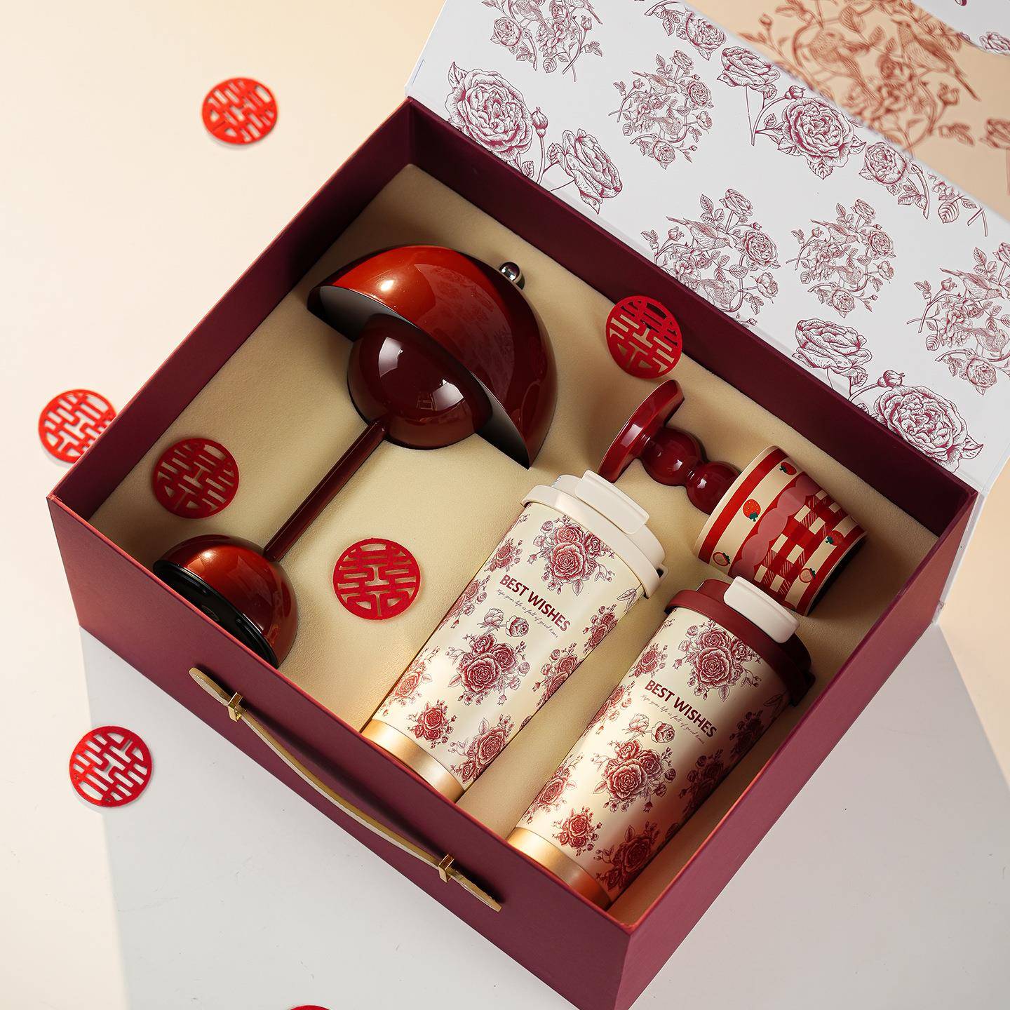 陪嫁长明灯结婚一对新婚礼物长命灯一整套送新人高级感实用床头灯