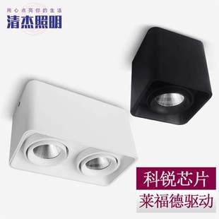 Led莱福德科锐明装斗胆灯酒店三头方形筒灯3500k西朗德光学灯杯新