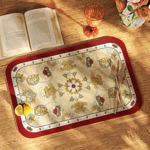 美式轻奢皮革桌垫可水洗餐垫酒店盘垫碗垫防水防油防烫桌面防滑垫