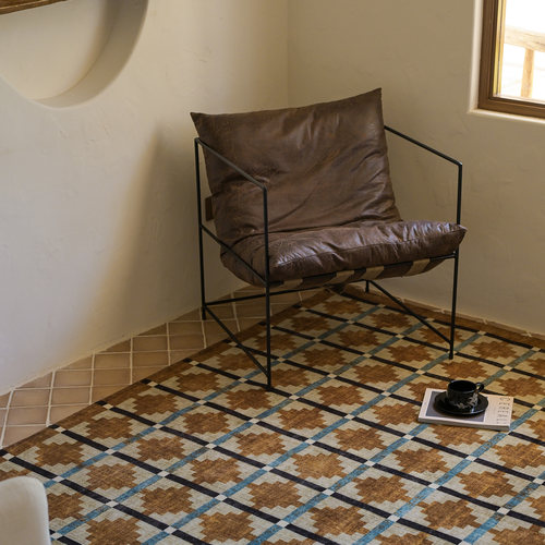 中古风地毯客厅美式复古高级感南洋风易打理无甲醛电竞房防滑地垫