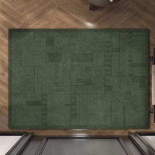 高级感轻奢复古绿色入户门地垫家用防滑蹭脚垫大门口进门耐磨地毯