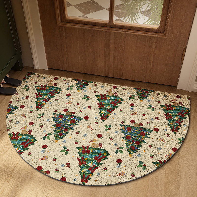 美式圣诞入户门丝圈地垫门口防滑脚垫门垫子可裁剪进门半圆形地毯,居家布艺,入户地垫,淘宝优惠券,粉丝福利购,淘宝优惠卷