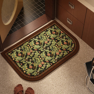 美式复古浴室门口地垫卫生间防滑脚垫硅藻泥吸水垫厕所速干小地毯