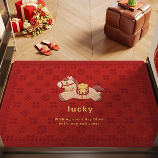 马年入户门地垫新年喜庆防滑脚垫2026新款耐脏除尘玄关可裁剪门垫