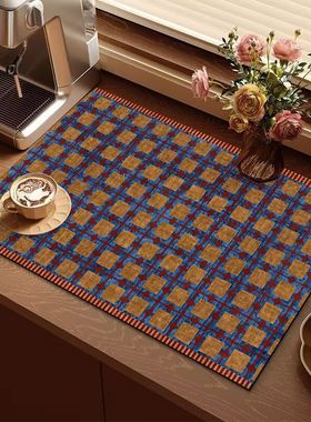 美式复古风格厨房台面沥水垫餐垫咖啡机垫吸水桌垫家用碗盘隔热垫