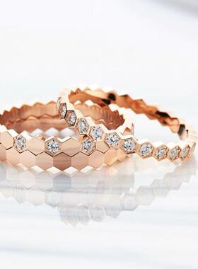 高版本蜂巢设计戒指专柜同款