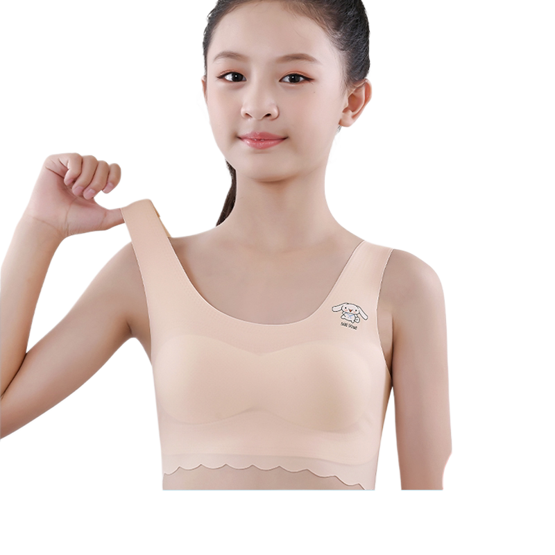 发育期背心冰丝无痕运动防凸点少女童内衣夏季薄款抹胸女阶段固定