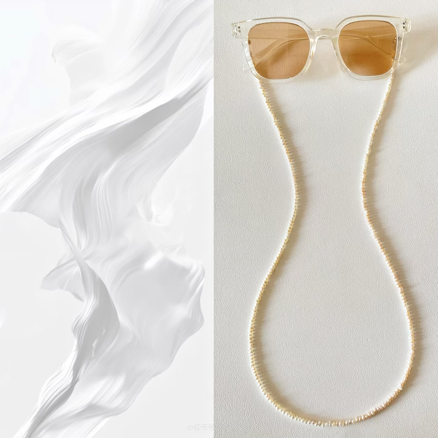 原创「流光」天然高亮珍珠眼镜链时尚百搭耳机链项链新中式墨镜链