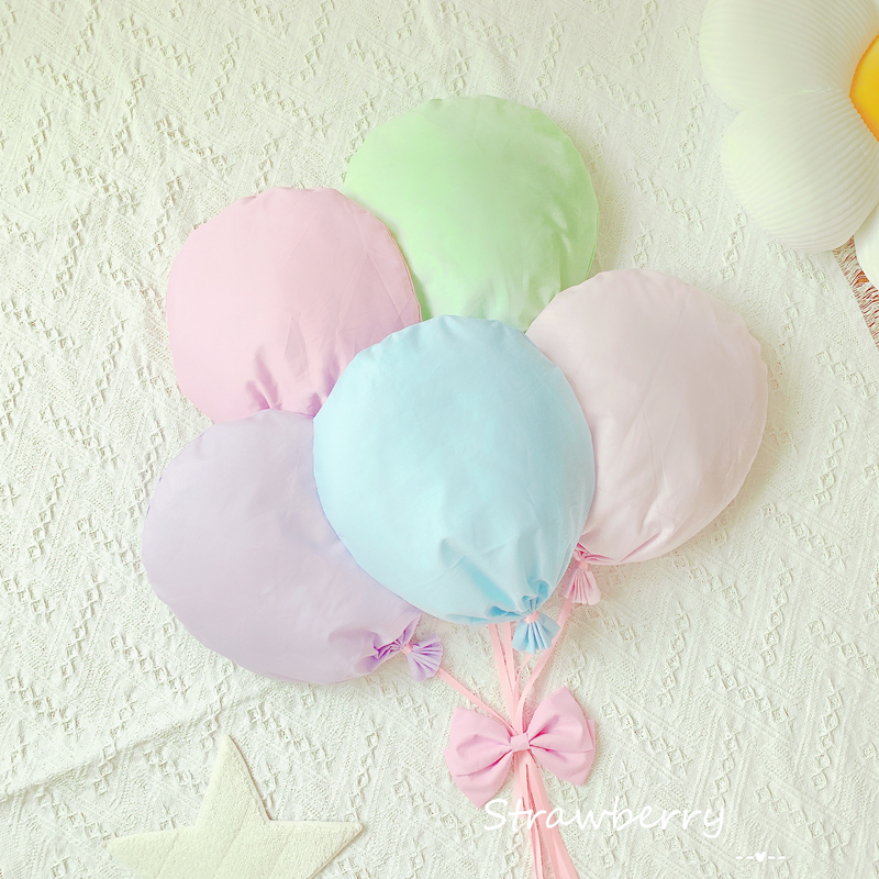 昭和风马卡龙布艺气球洛丽塔少女房间G装饰女孩公主卧室背景墙挂