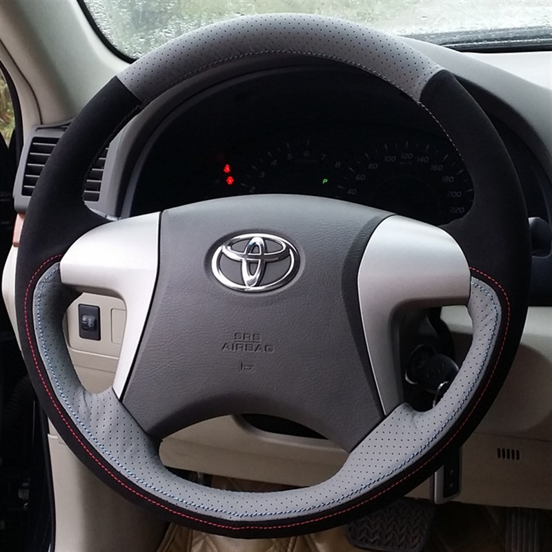 凯美瑞把套手缝i皮半包老款凯美瑞汉兰达真皮手缝方向盘套汽车把