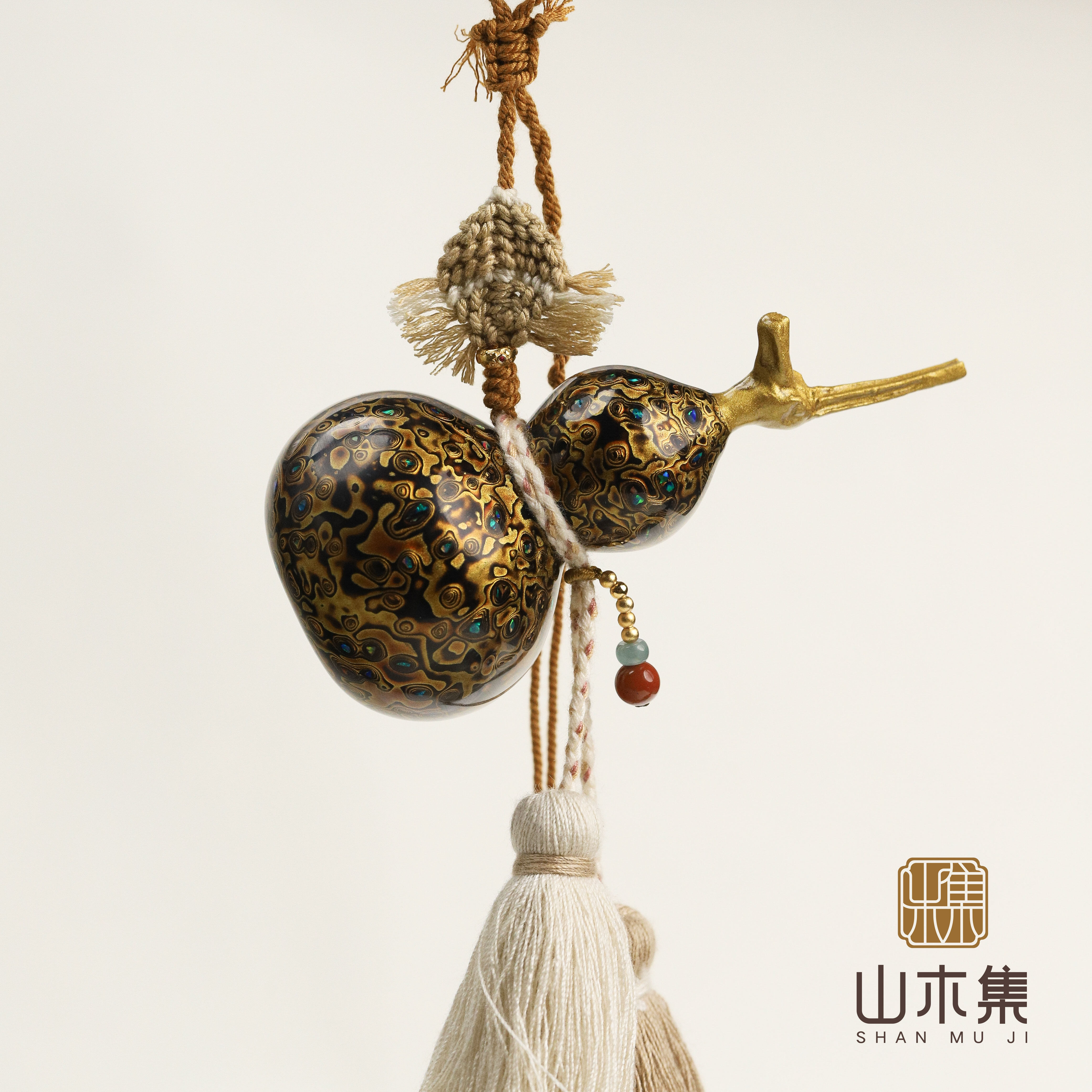 山木集 非遗乌金大漆+欧葫芦小挂件流苏挂饰手机挂包挂车内挂平安装饰品新中式￥