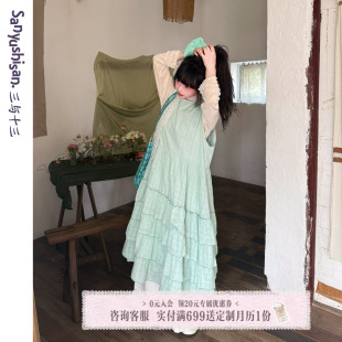 时尚 春夏季 百搭连衣裙女宽松显瘦层叠蛋糕裙女 春日来信 三与十三