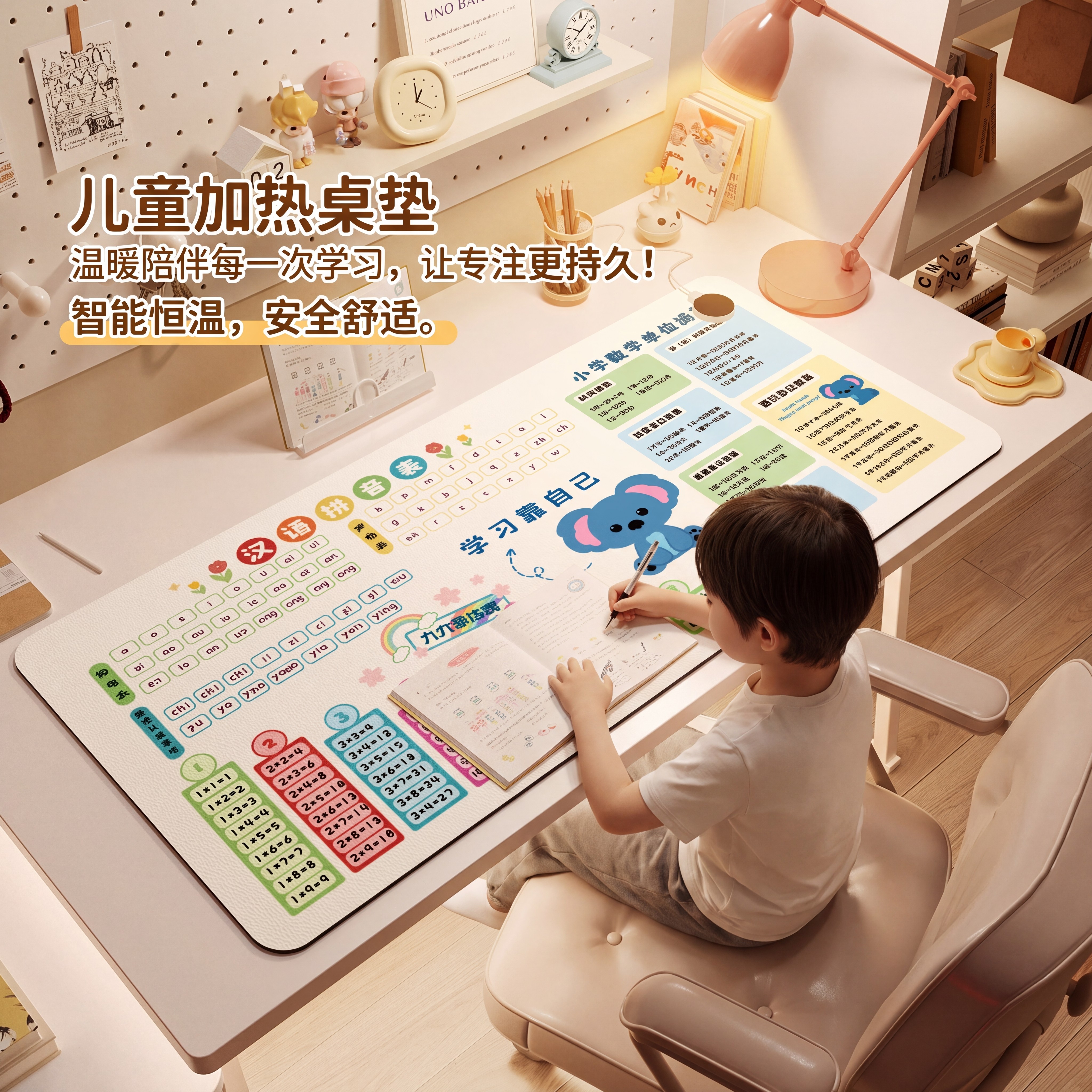 德国新款儿童书桌加热桌垫冬天学习暖手垫办公电脑桌加热鼠标垫