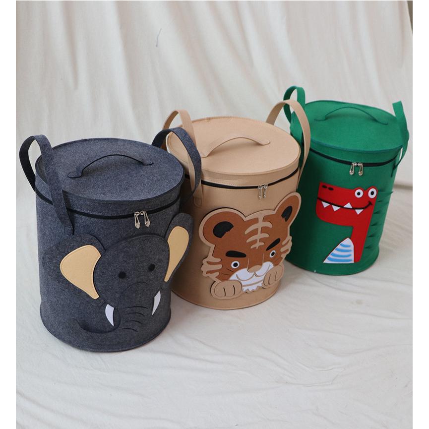 卡通水洗玩具收纳袋带盖脏衣篮