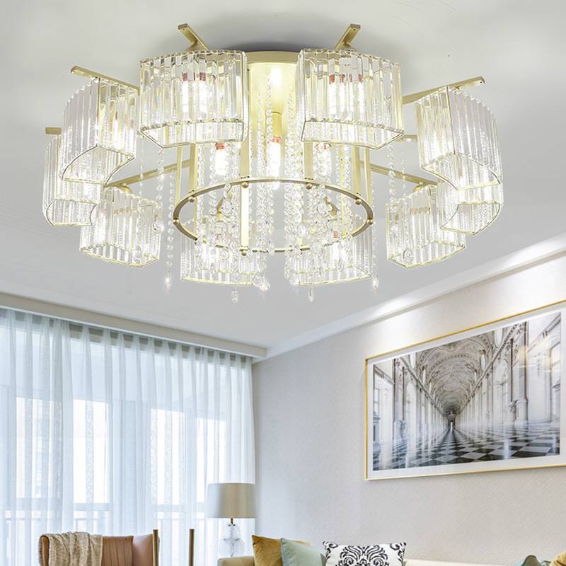 2025年新款圆形客厅灯简约现代大气吸顶灯水晶吊灯家用轻奢灯具