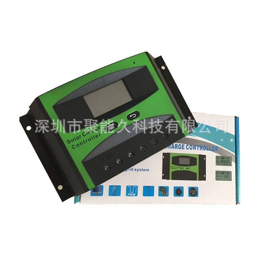 60A太阳能控制器12v/24v自动识别充电家用路灯控制器遥控开关