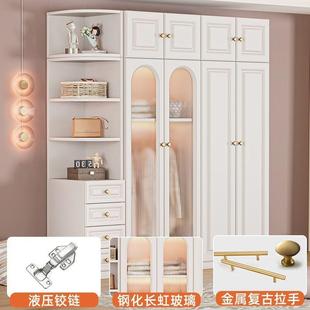 衣柜家用卧室轻奢奶油风简易组装 意式 储物柜子组合儿童收纳大衣橱