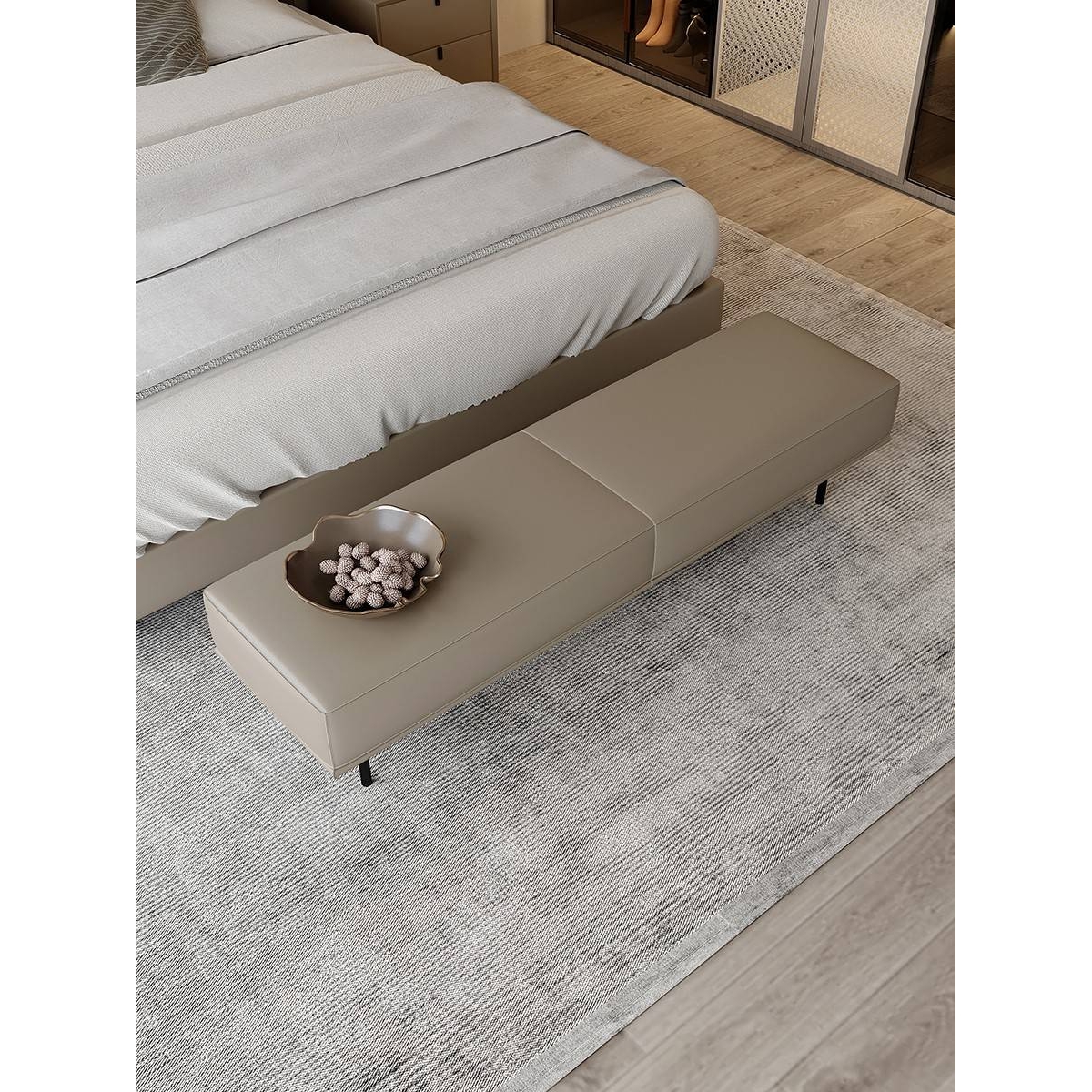 #意式轻奢卧室床尾凳衣帽间服装店沙发凳长条凳现代家用门口包邮