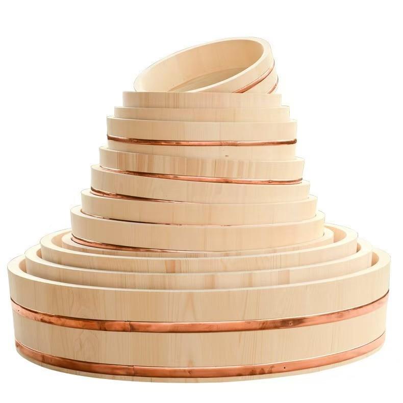 日刺拌饭桶木桶圆松形寿司盆寿司韩式木料理身NVN盘白桶