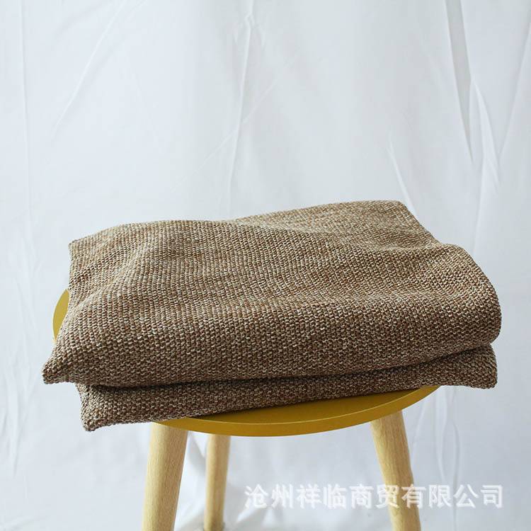 针织桂花针图案毯毛毯针织毯毛线毯子沙发盖毯细线毯子