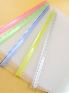 快速发货包邮Qg31022C透明拉杆文件夹 A4透明杆抽杆夹 资料简历夹