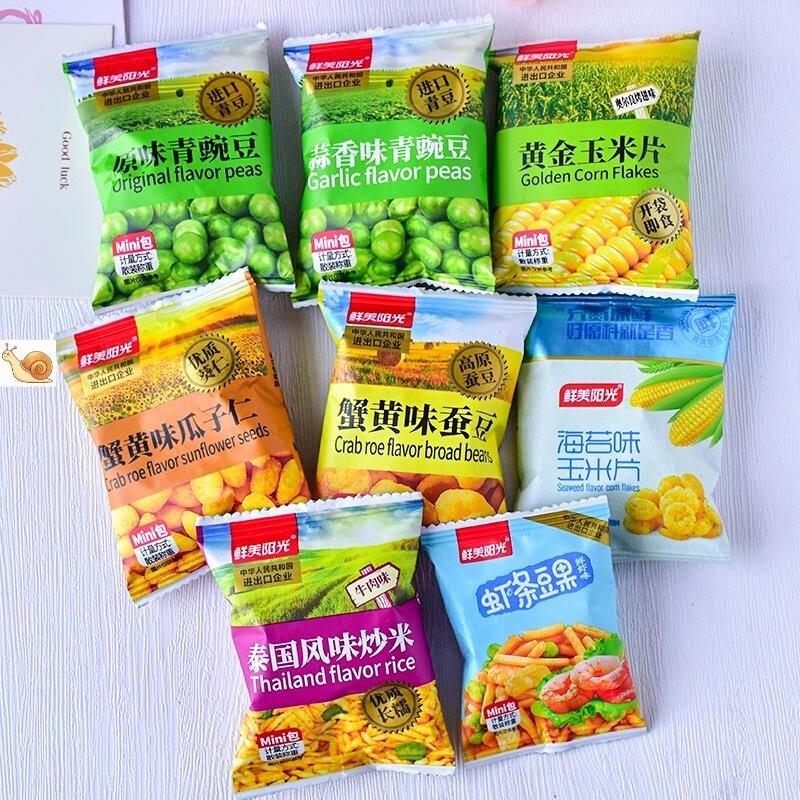 炒米原味蒜香味青豌豆蟹黄味蚕豆瓜子仁黄金玉米片小零食