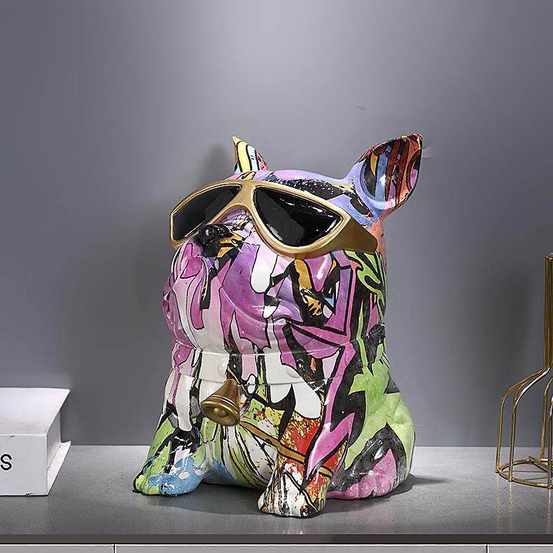 彩色法斗犬纸巾盒高档轻奢客厅茶几抽纸盒高级感简约桌面装饰摆件,家居饰品,装饰纸巾盒,淘宝优惠券,粉丝福利购,淘宝优惠卷