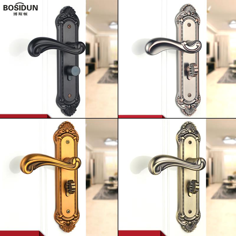 博斯顿家用欧式静音磁吸房门锁室内卧室门把手通用型古铜执手锁具