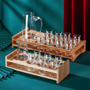 分酒器白酒杯家用酒具组套小号中式一口杯带把刻度量酒器盅壶杯架