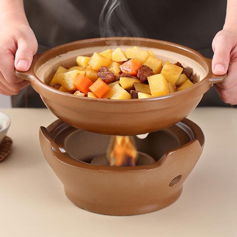 酒精炉底座陶瓷酒店专用干锅砂锅小火锅泥炉酒精炉子防风老式创意