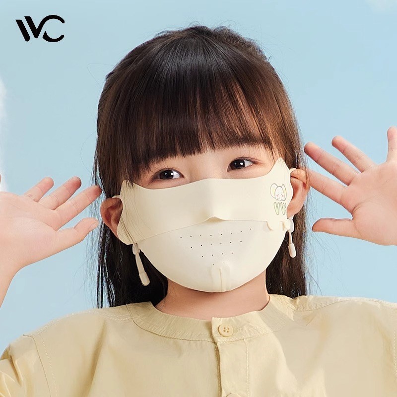 vvc儿童夏季防晒口罩全脸防紫外线男女童透气宝宝亲肤护眼角面罩图片